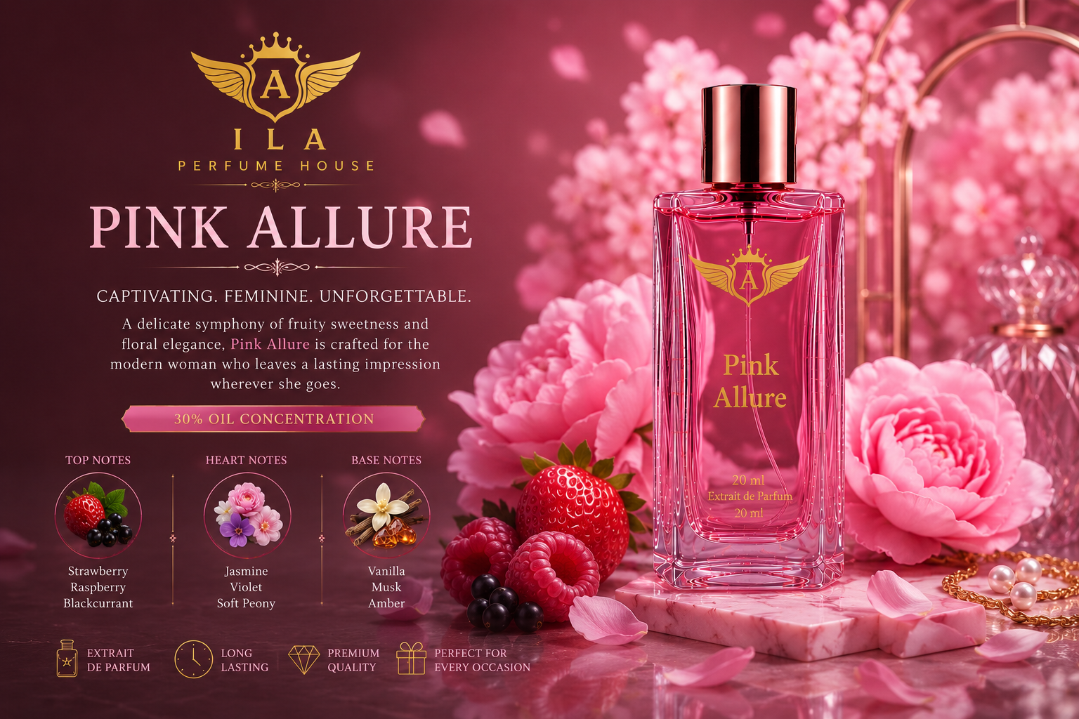 Pink Allure – Premium Perfume (20ml) - Image 3